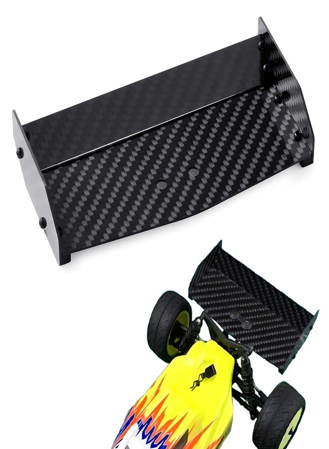 RCHUBAM 1/16 RC Rear Wing Spoiler Carbon Fiber RC Tail Wing Compatible with Losi Mini-B 1/16 RC Off Road RC Truck Upgrade Parts - Image 1